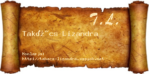 Takács Lizandra névjegykártya